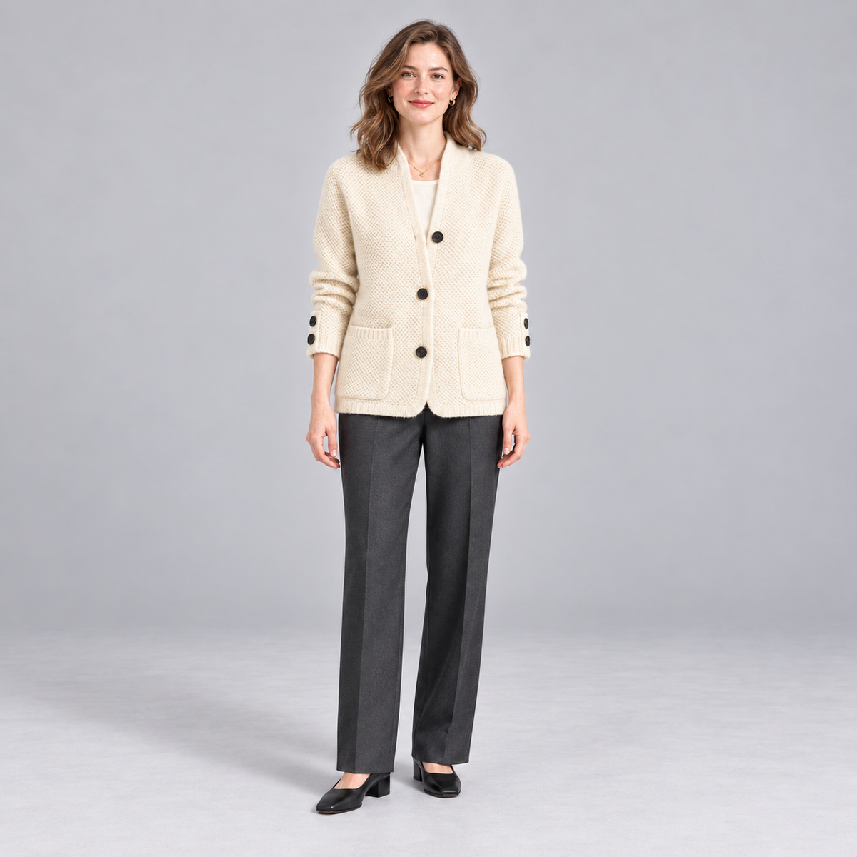 Westenbury Women’s Textured Button Front Cardigan