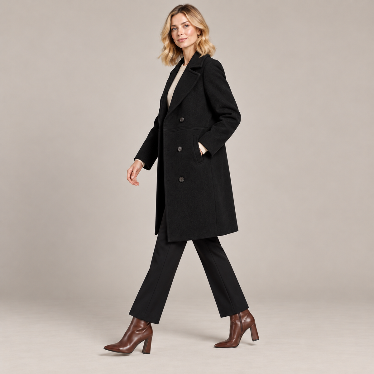 Westenbury Women’s Double-Breasted Midi Overcoat