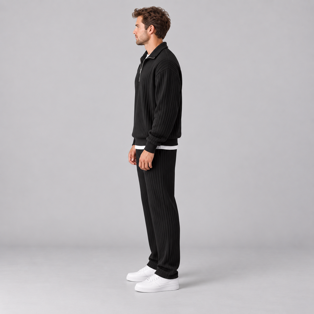 Westenbury Men’s Ribbed Quarter Zip Sweater