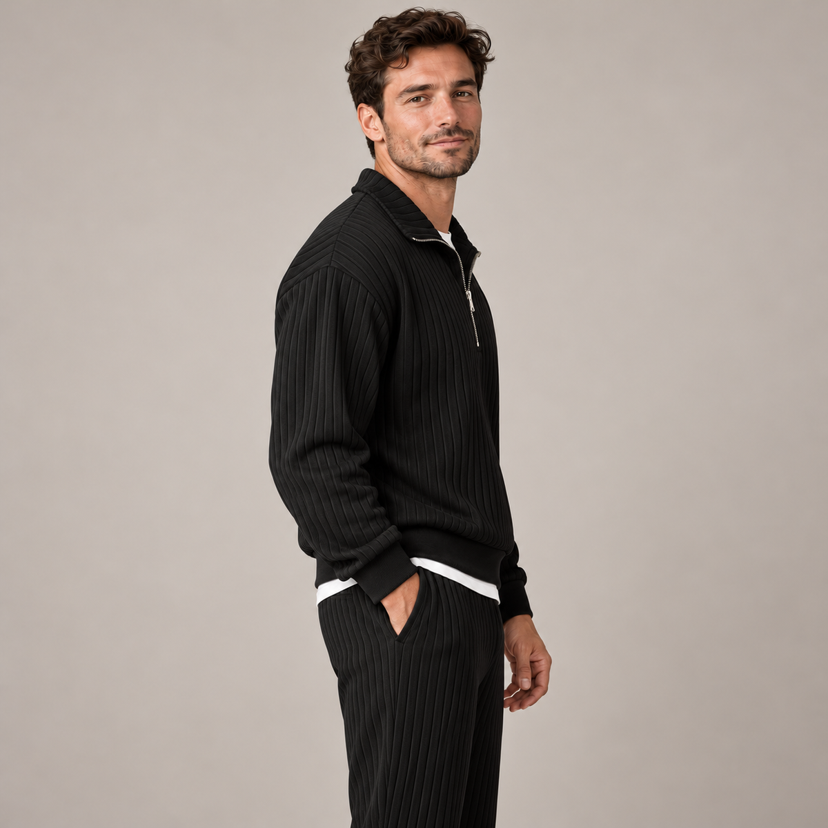 Westenbury Men’s Ribbed Quarter-Zip Jumper