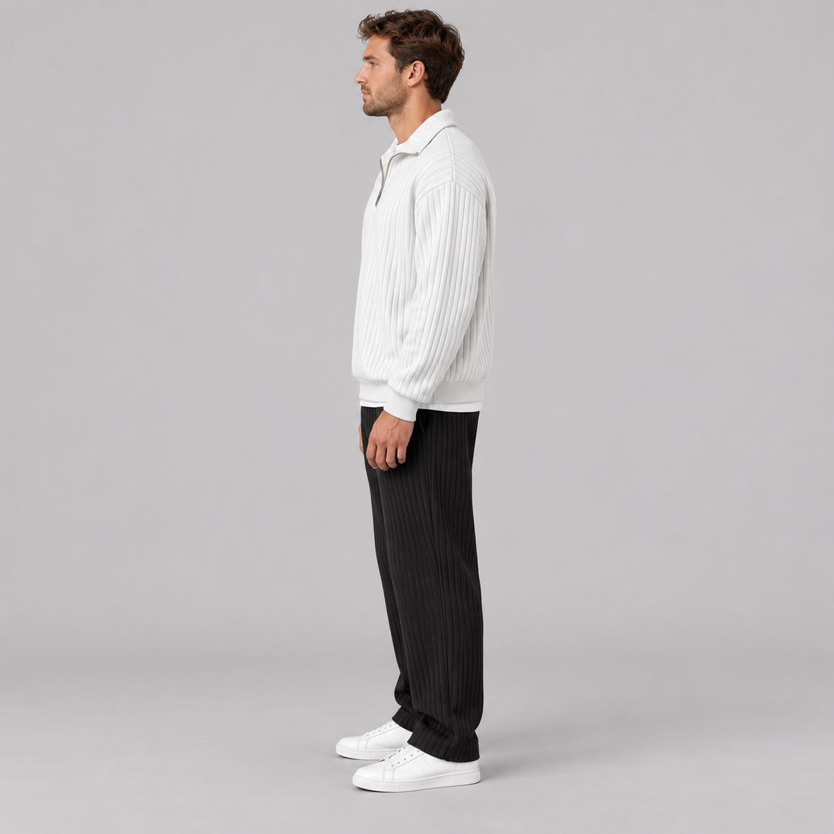 Westenbury Men’s Ribbed Quarter Zip Sweater