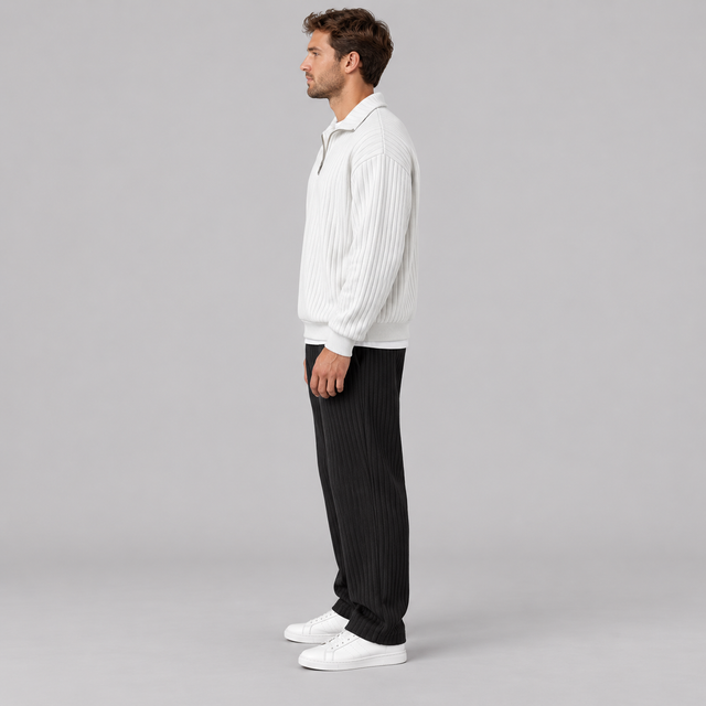 Westenbury Men’s Ribbed Quarter Zip Sweater