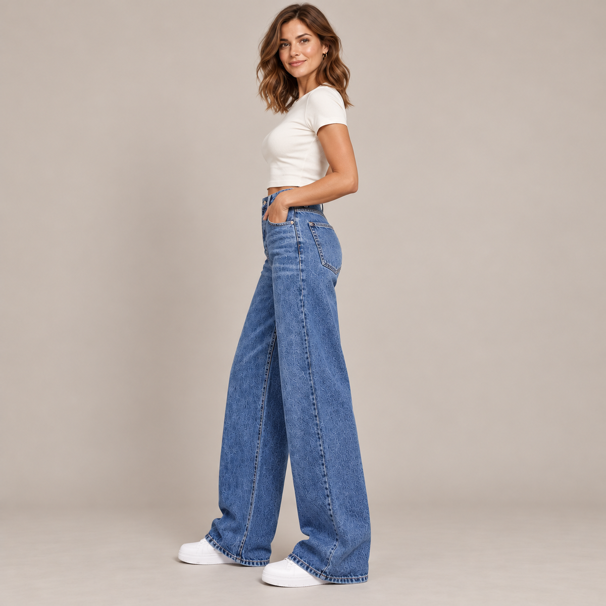 Westenbury  Women’s High-Waisted Baggy Straight Jeans