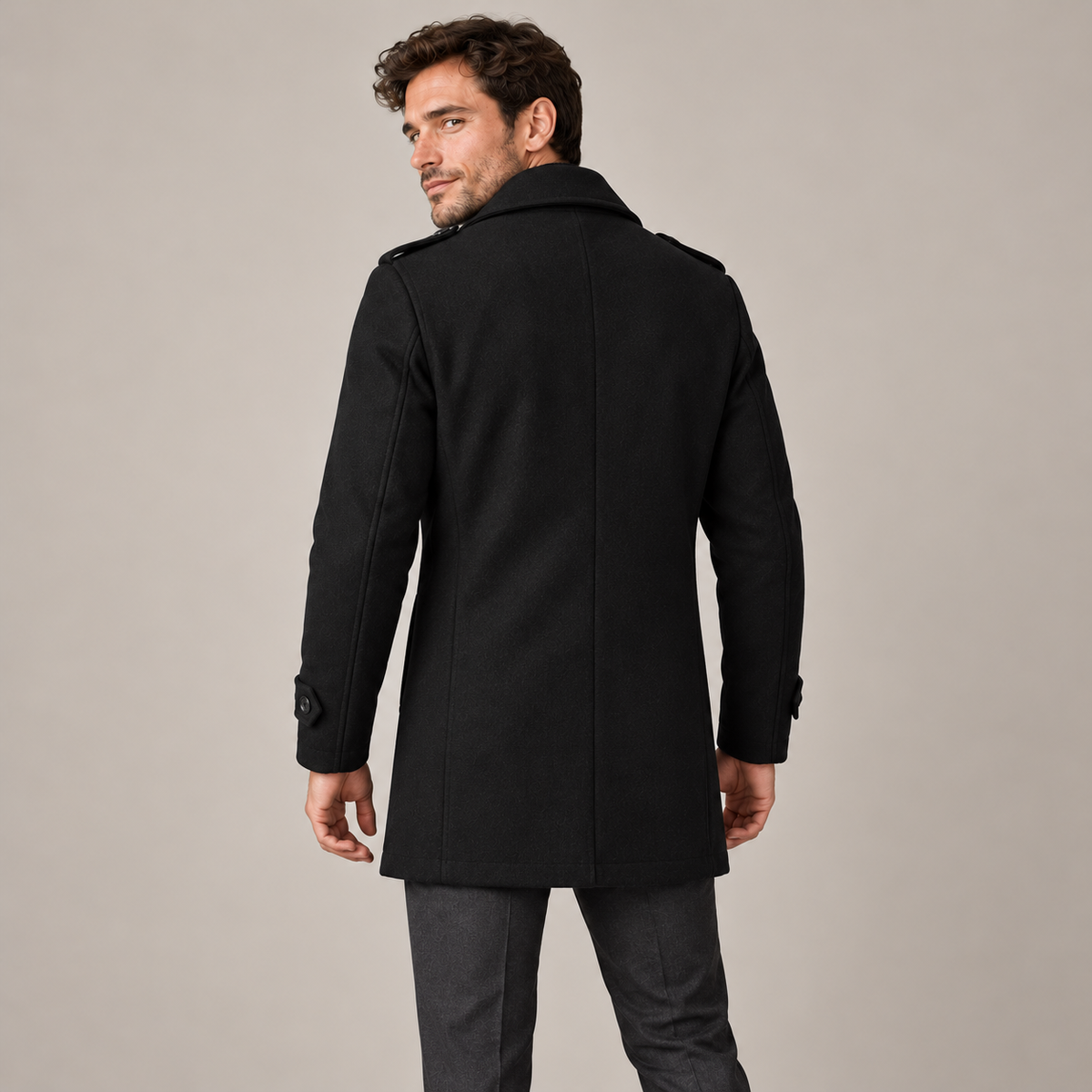 Westenbury  Men’s Layered-Collar Overcoat
