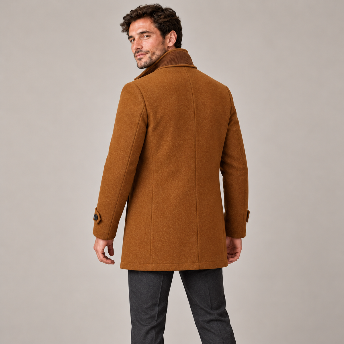 Westenbury  Men’s Layered-Collar Winter Overcoat