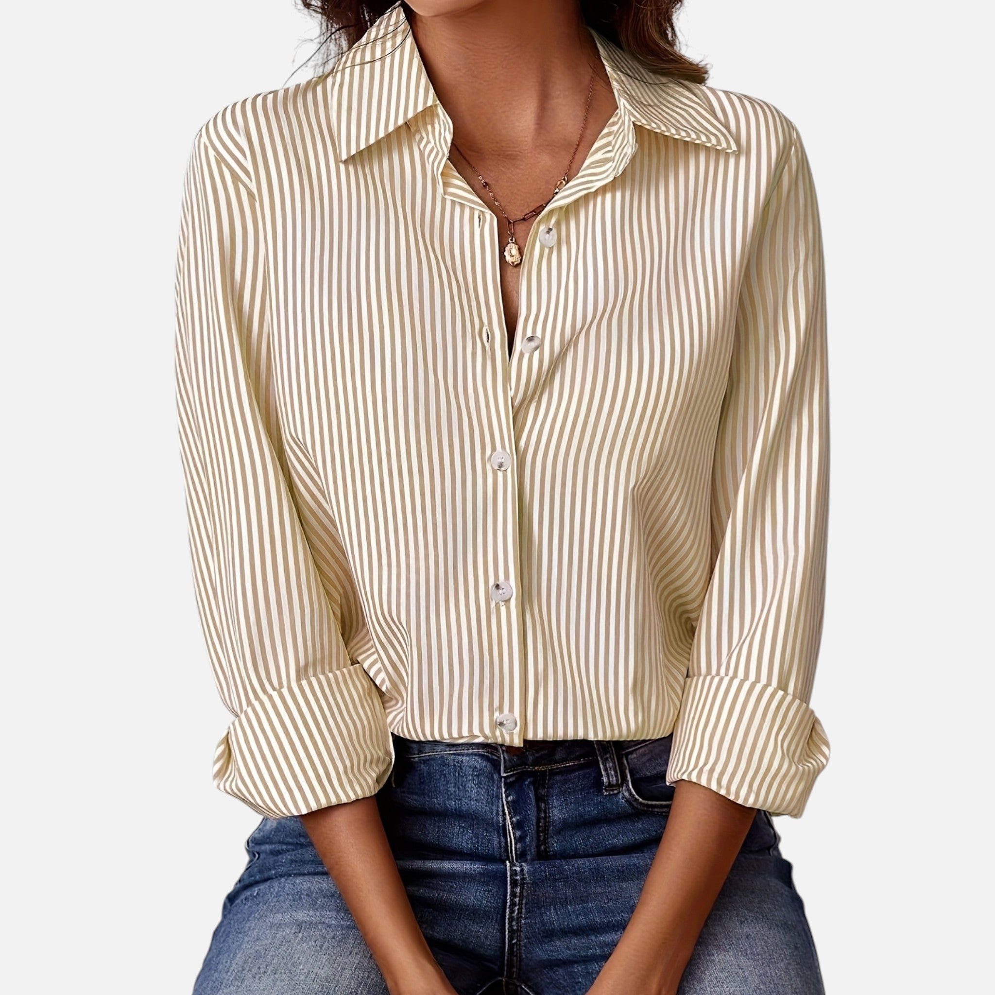 Westenbury | Women’s Button-Up Blouse | Classic Vertical Stripes