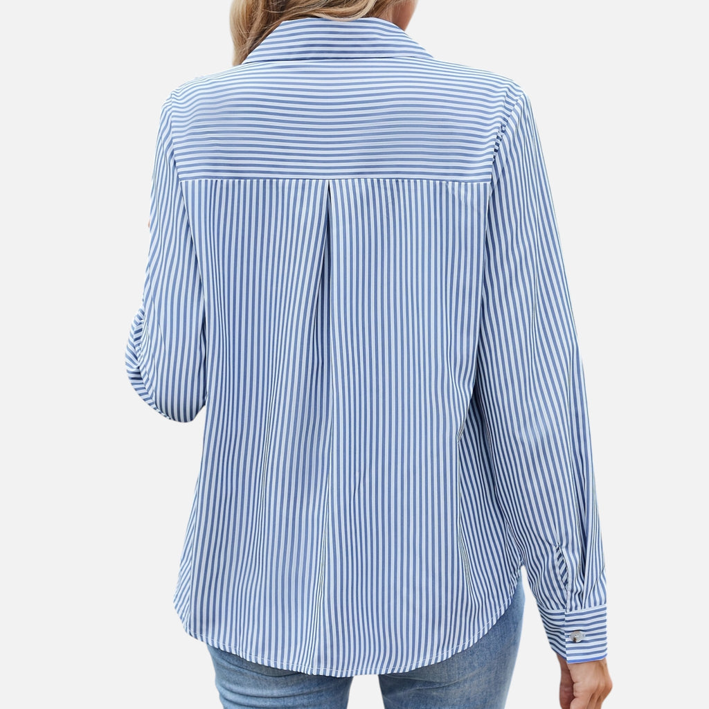 Westenbury | Women’s Button-Up Blouse | Classic Vertical Stripes