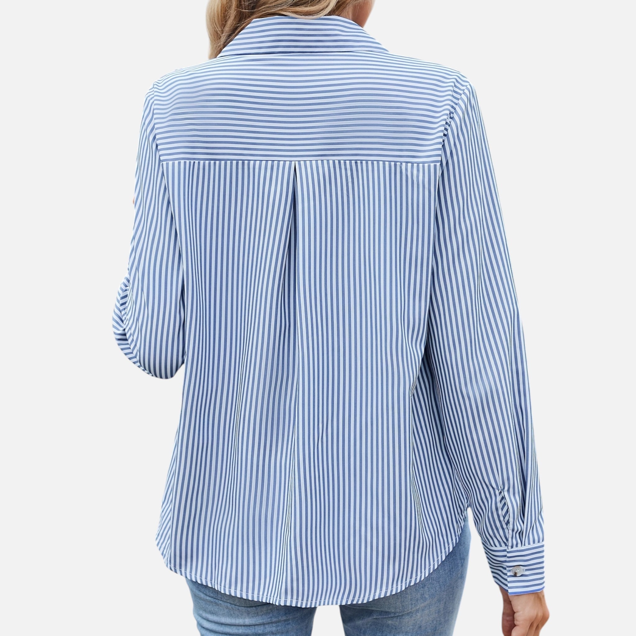 Westenbury | Women’s Button-Up Blouse | Classic Vertical Stripes