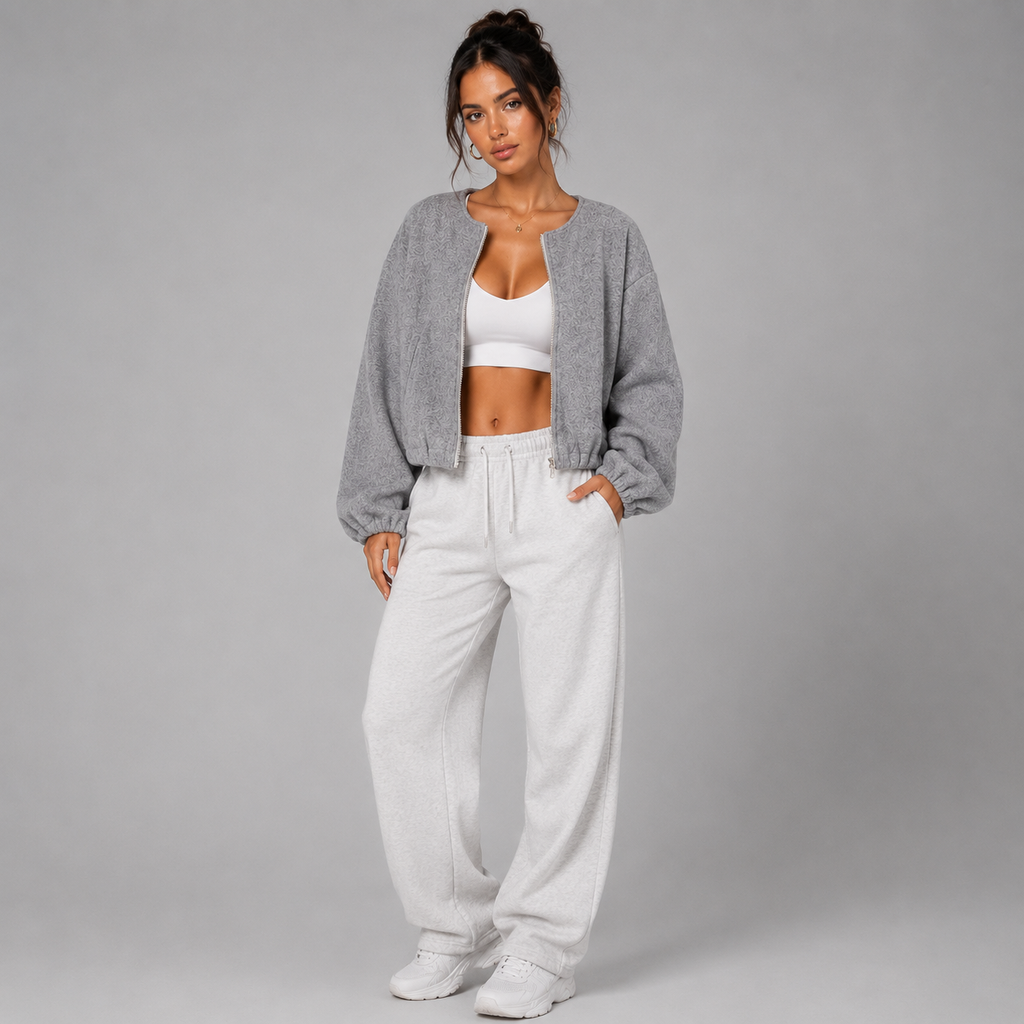 Westenbury | Women’s Cropped Zip-Up Jacket | Relaxed Long Sleeve Layer