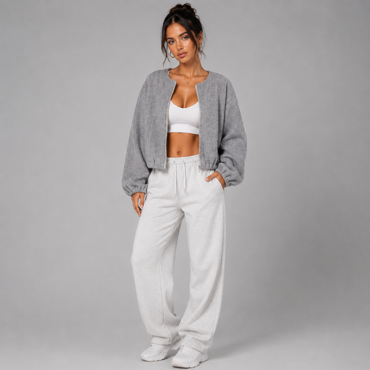Westenbury | Women’s Cropped Zip-Up Jacket | Relaxed Long Sleeve Layer