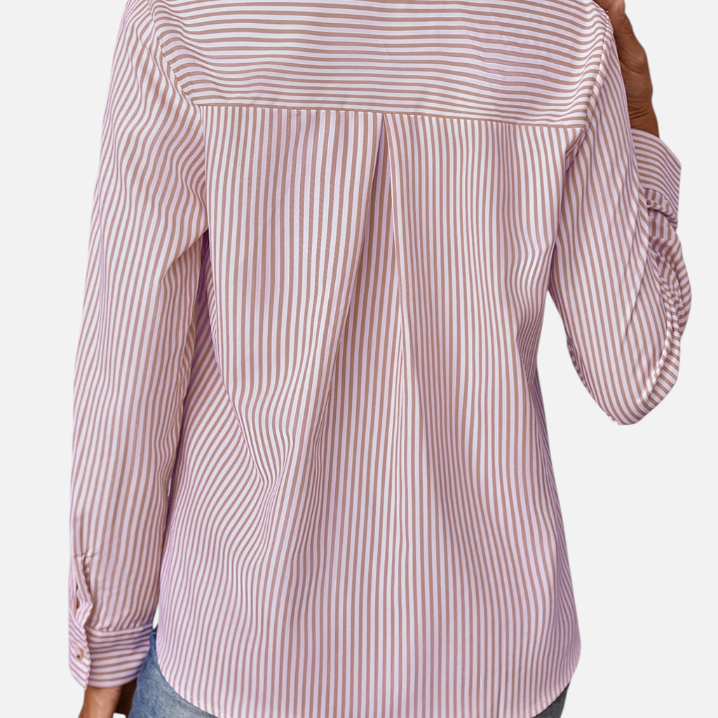 Westenbury | Women’s Button-Up Blouse | Classic Vertical Stripes