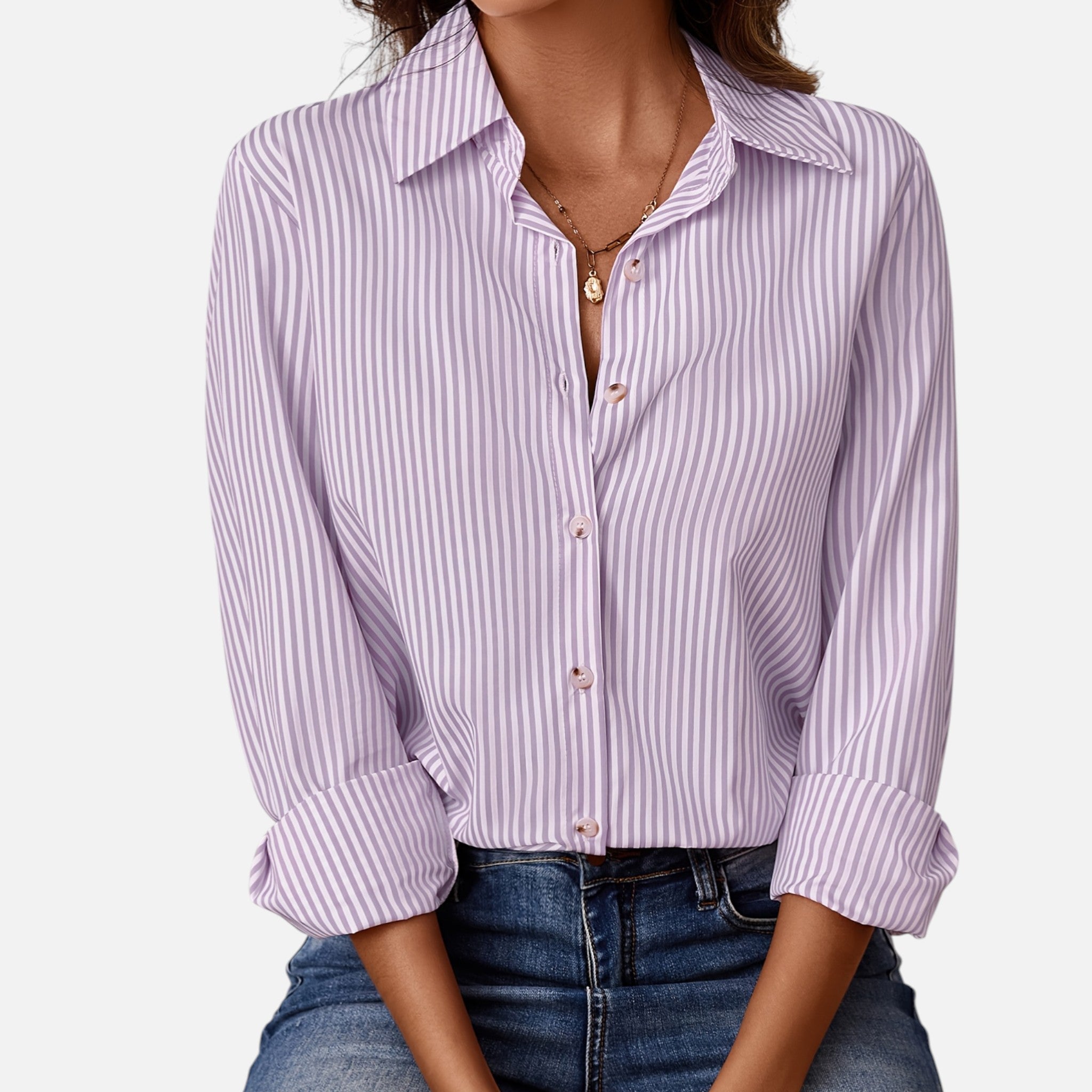 Westenbury | Women’s Button-Up Blouse | Classic Vertical Stripes