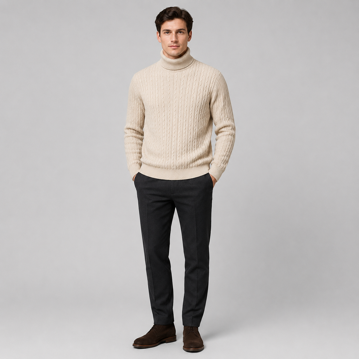 Westenbury Men’s Textured Turtleneck Sweater