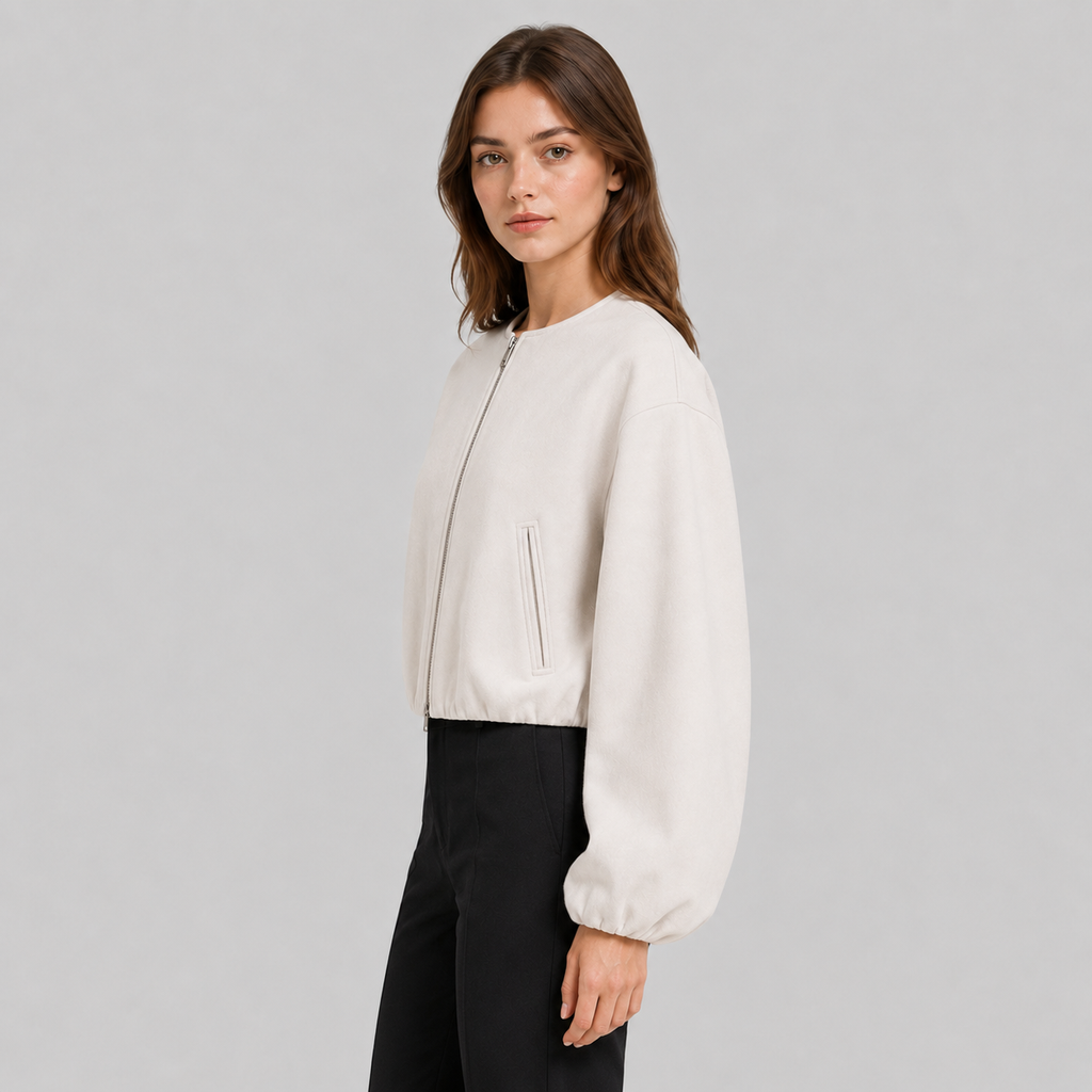 Westenbury | Women’s Cropped Zip-Up Jacket | Relaxed Long Sleeve Layer