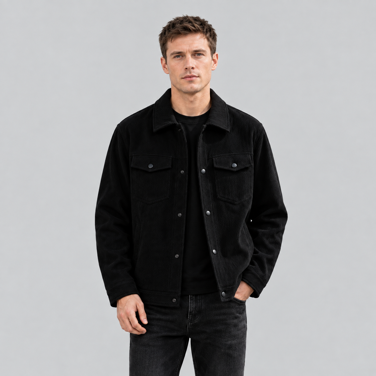 Westenbury Men’s Textured Button Front Jacket