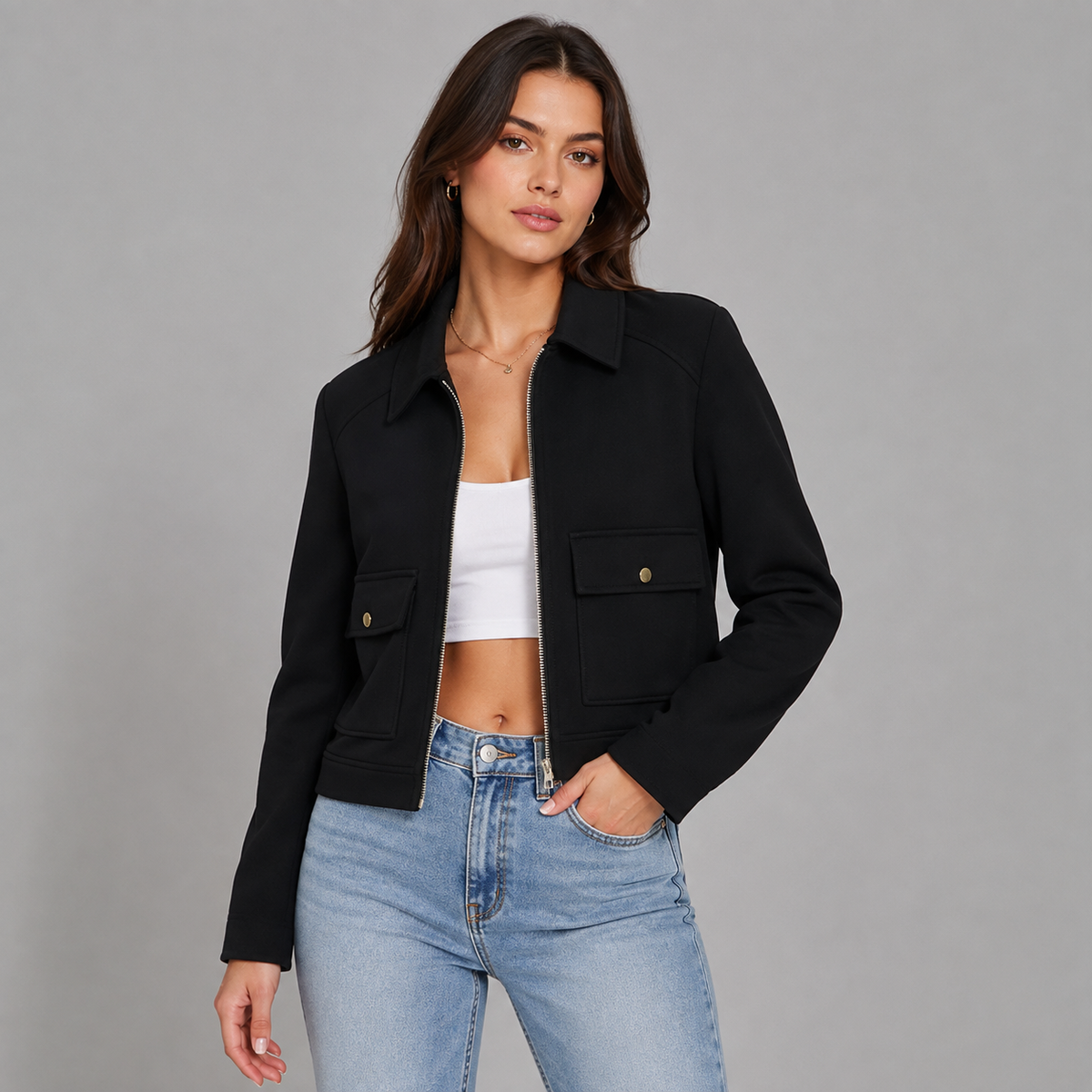 Westenbury Women’s Cropped Zip Jacket