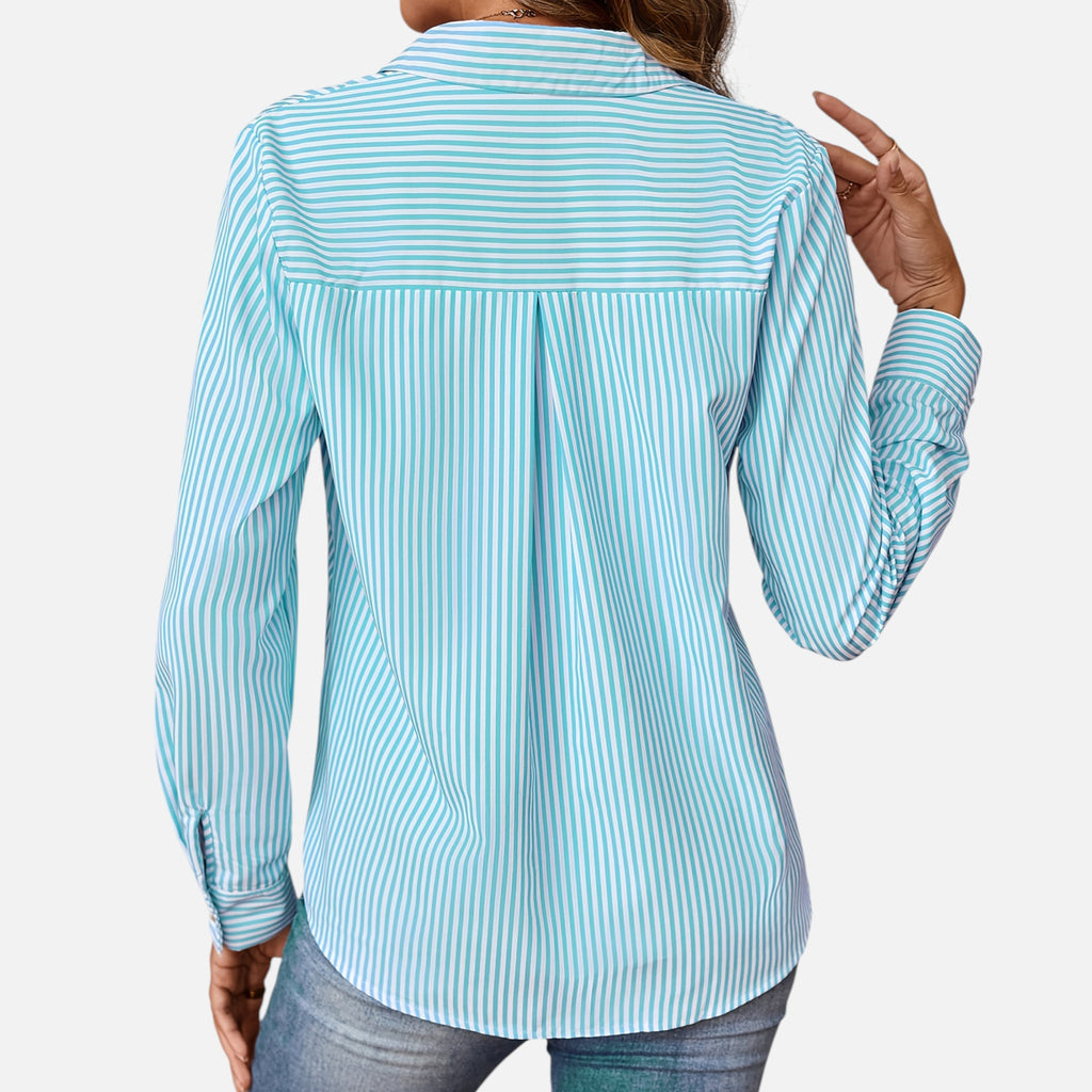 Westenbury | Women’s Button-Up Blouse | Classic Vertical Stripes