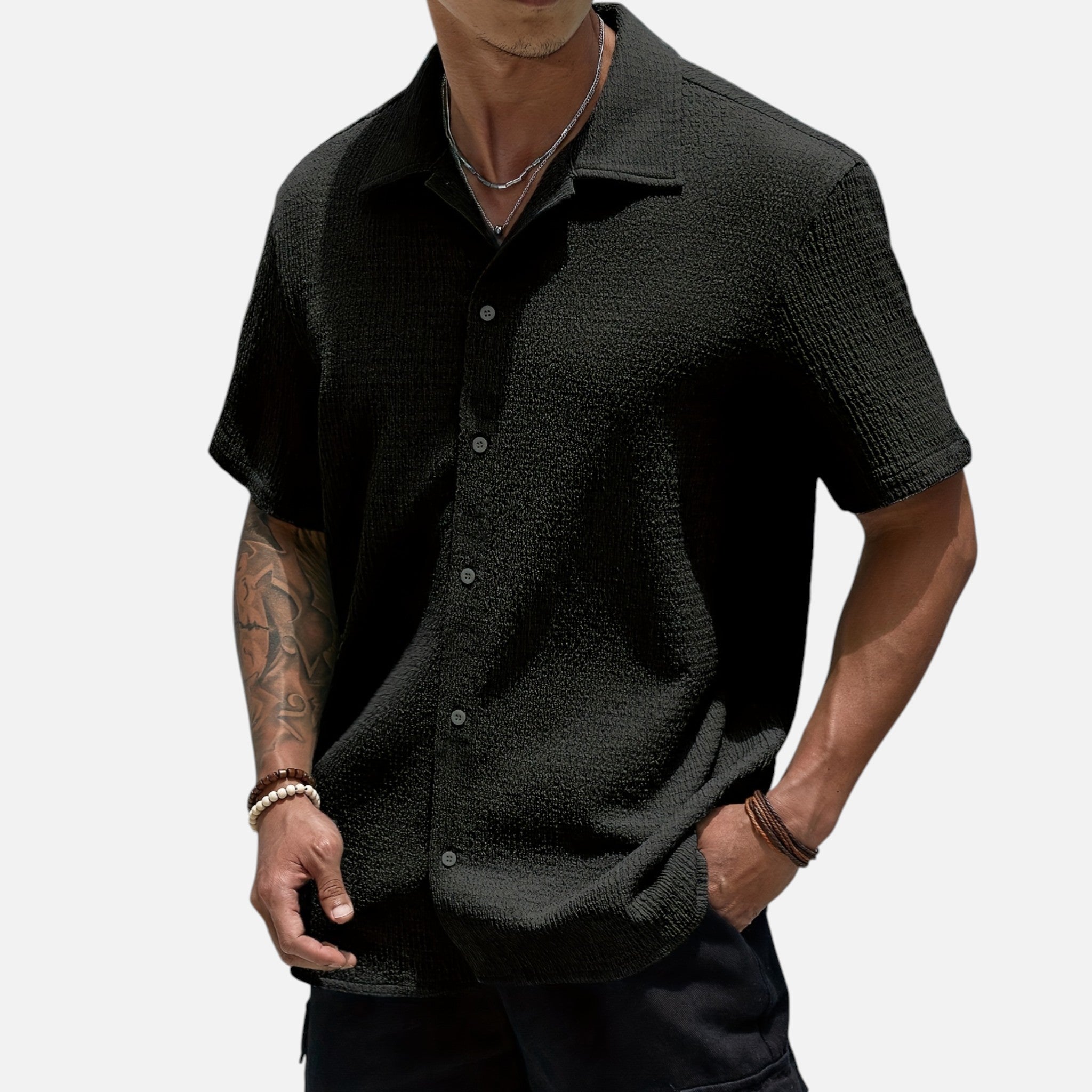 Westenbury | Men’s Casual Button-Up Shirt | Classic Black Style