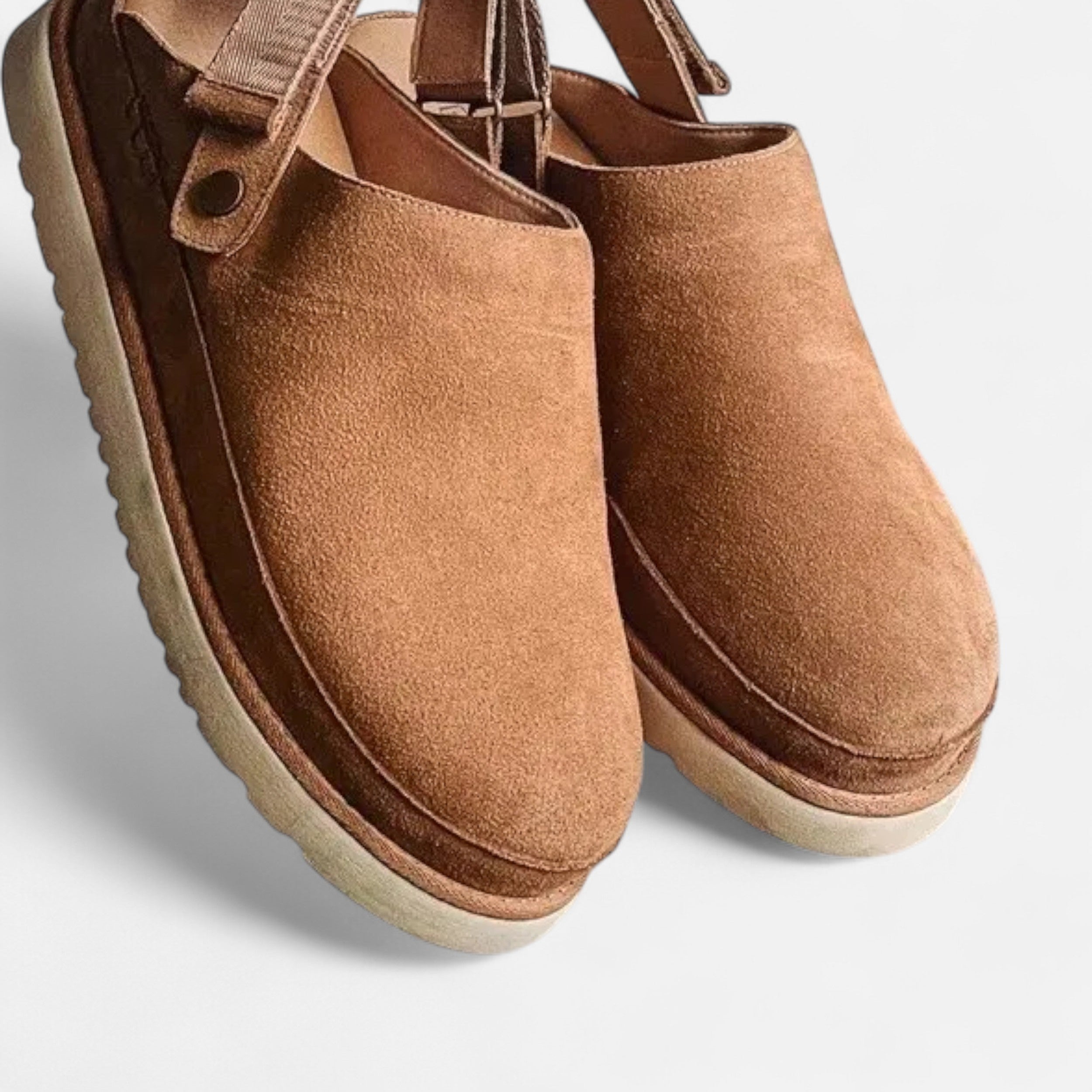 Women's Leather slippers with thick soles