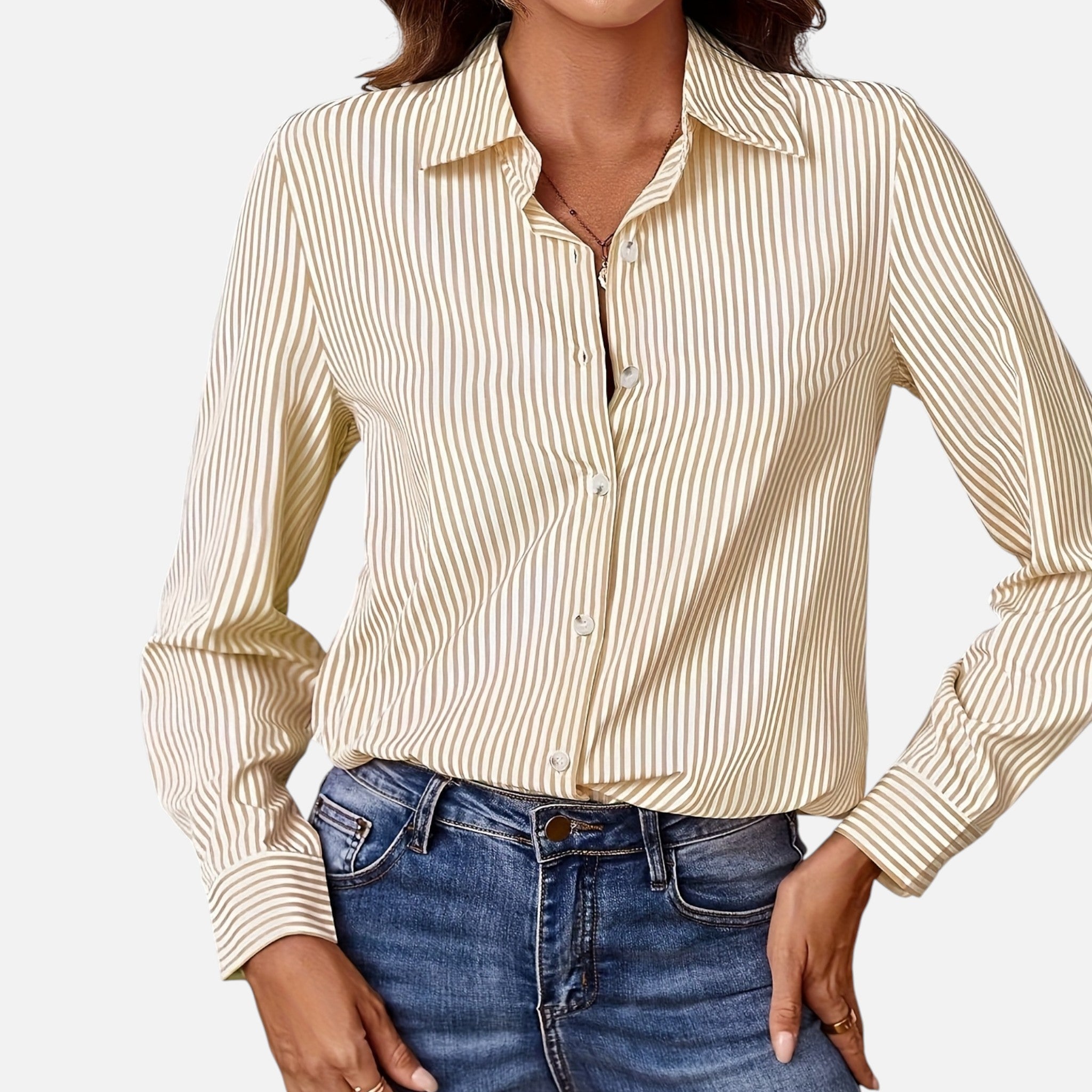Westenbury | Women’s Button-Up Blouse | Classic Vertical Stripes