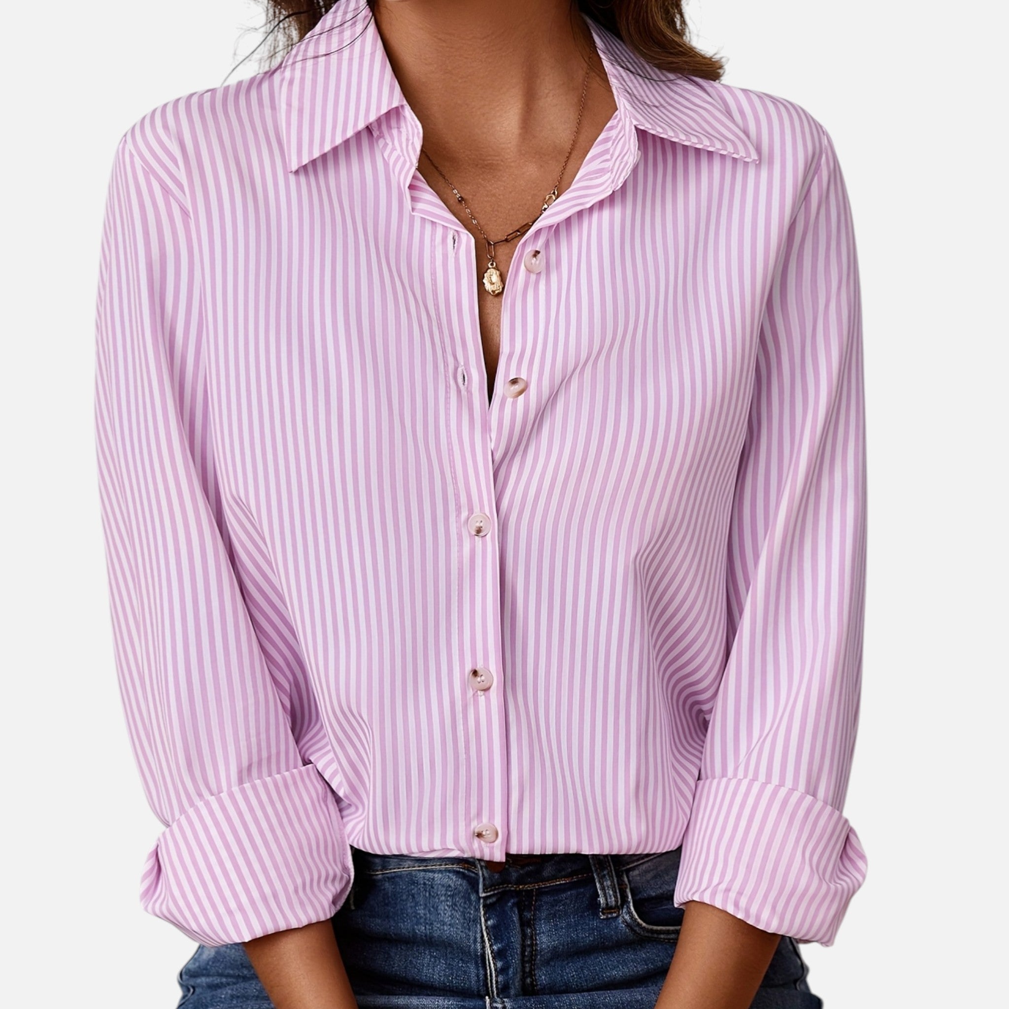 Westenbury | Women’s Button-Up Blouse | Classic Vertical Stripes