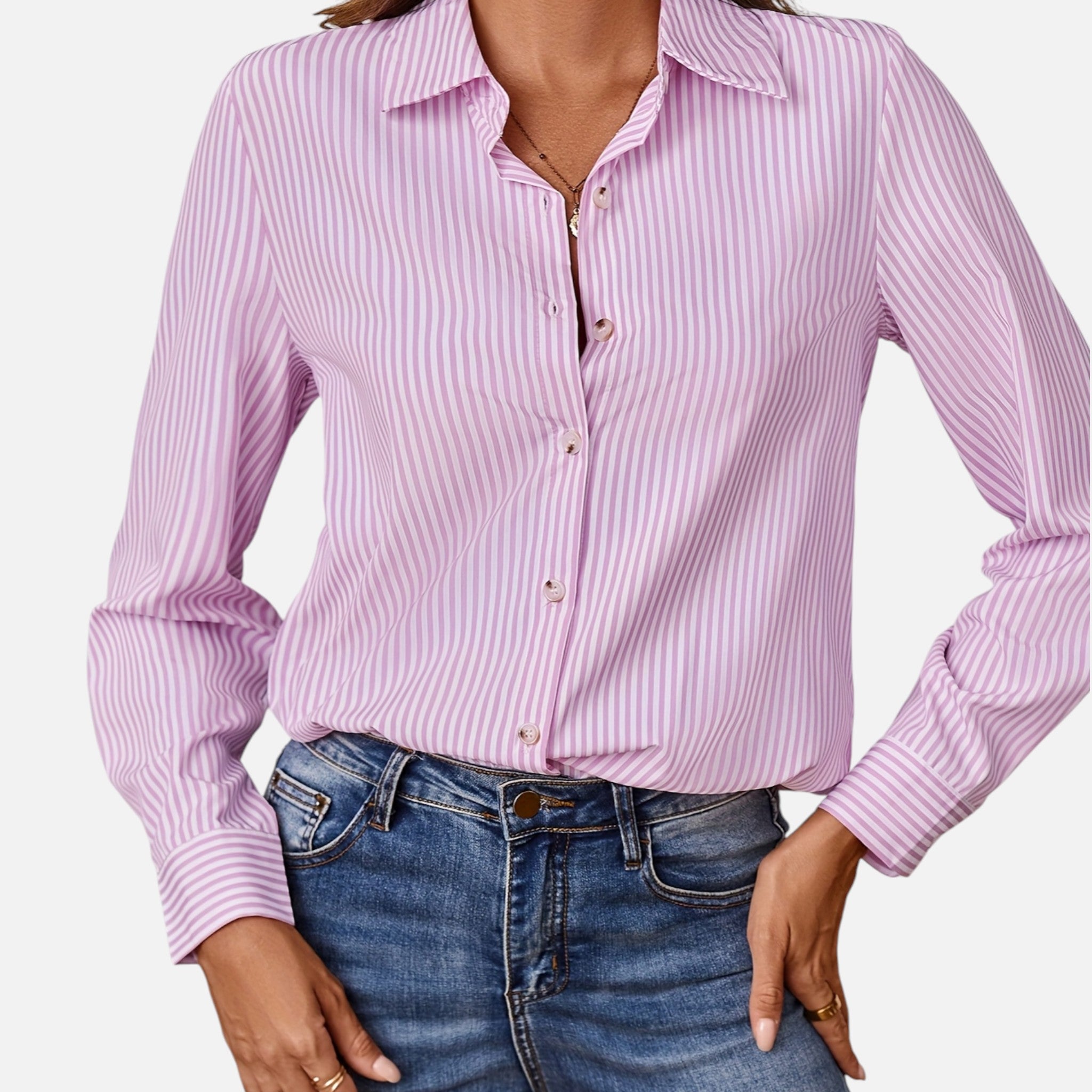 Westenbury | Women’s Button-Up Blouse | Classic Vertical Stripes