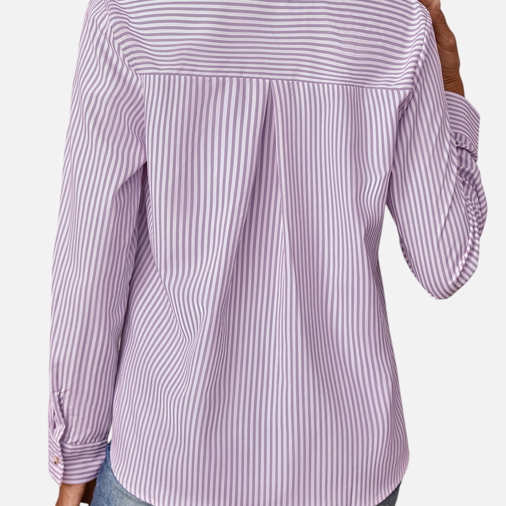 Westenbury | Women’s Button-Up Blouse | Classic Vertical Stripes