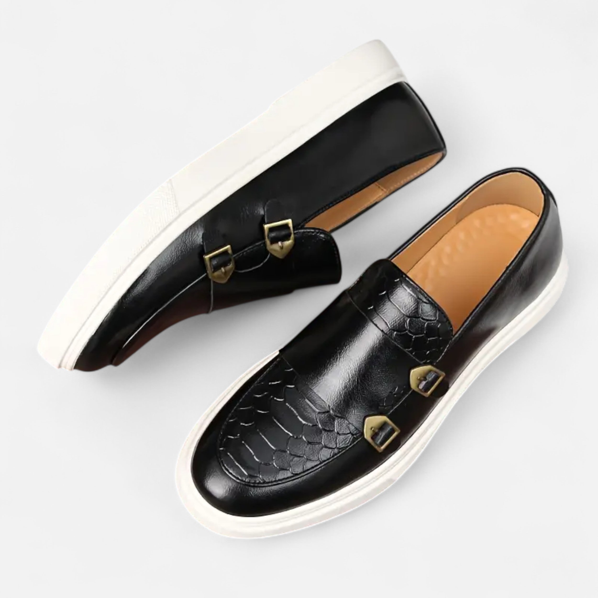 Men’s Gold-Pattern Casual Loafers