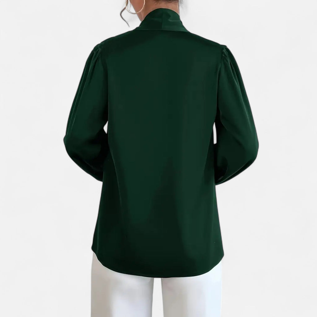 Women’s Satin Bow-Tie Blouse