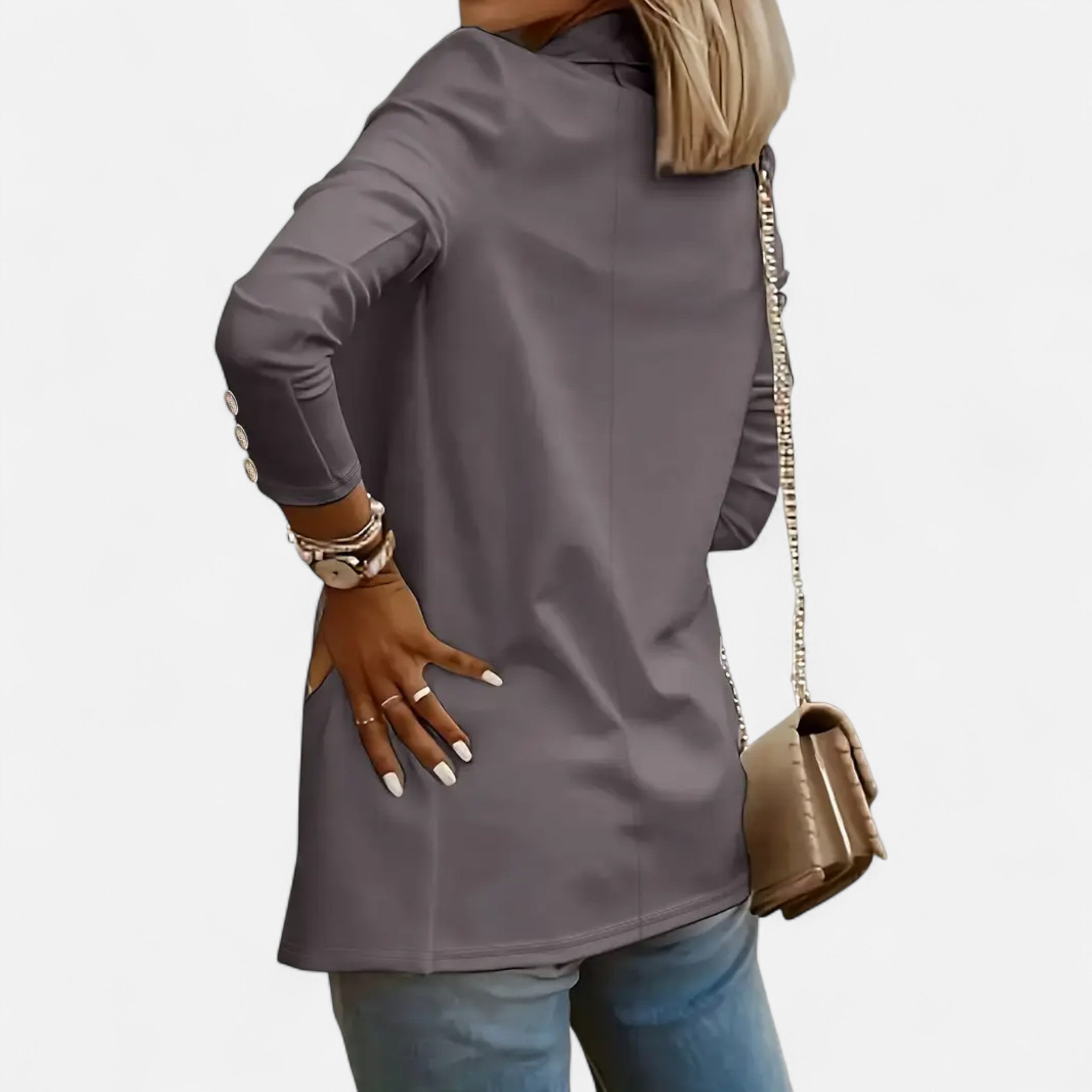 Women’s Chic Mid-Length Lapel Cardigan