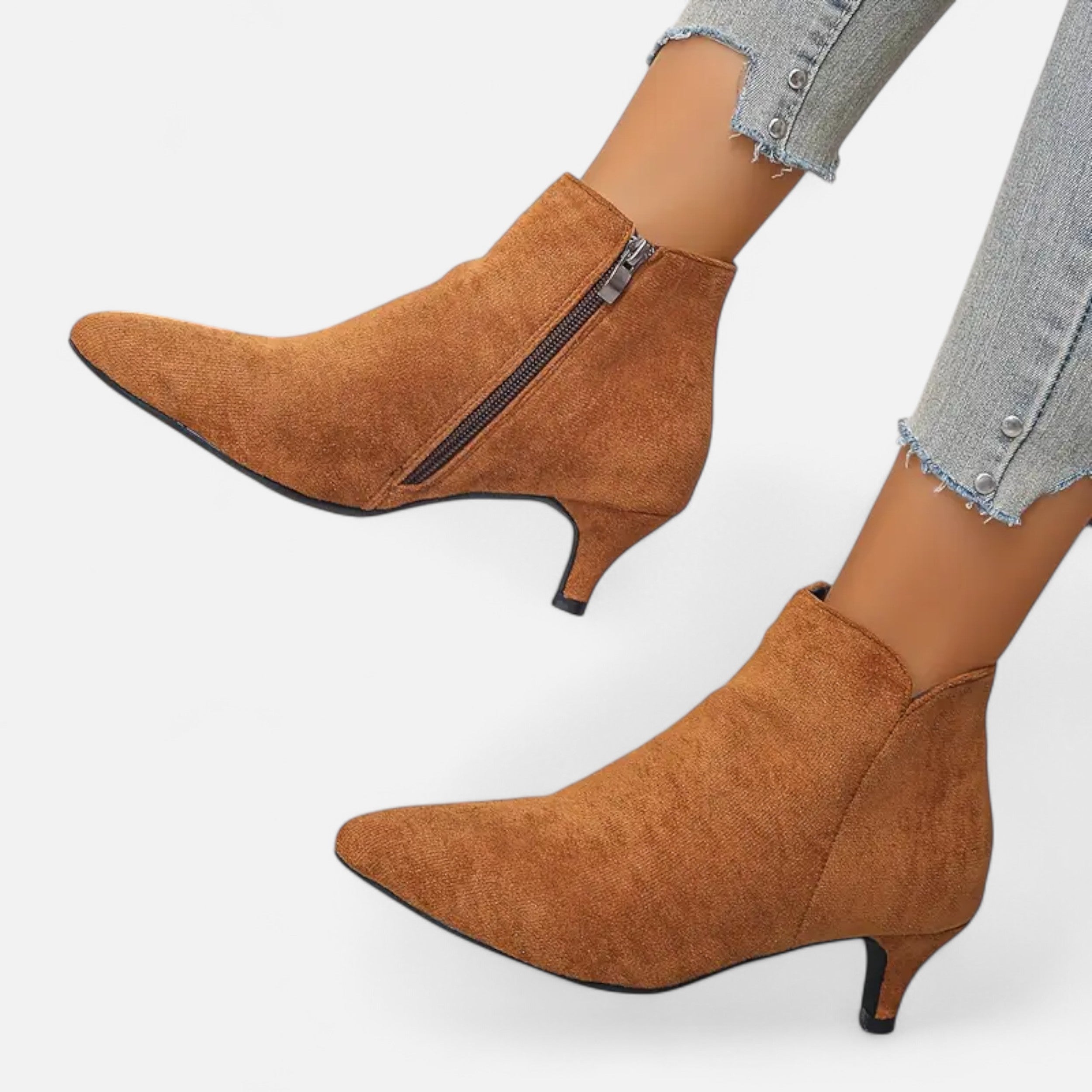 Women’s Kitten Heel Pointed Ankle Boots