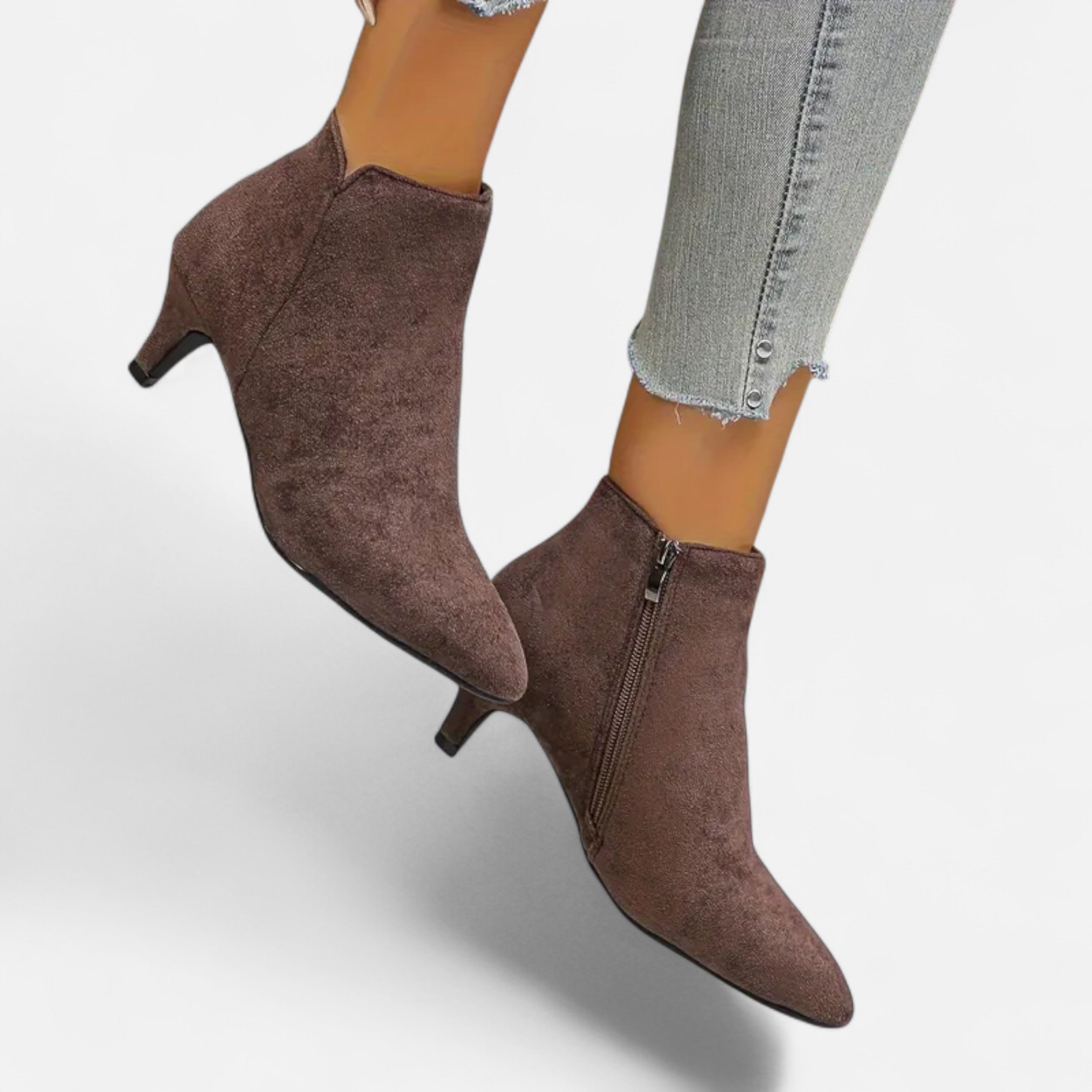 Women’s Kitten Heel Pointed Ankle Boots